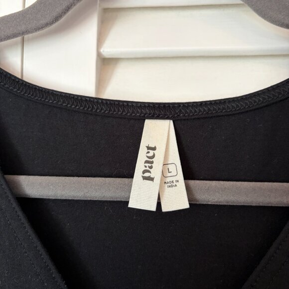 Pact women's Organic Fit & Flare Crossover Dress black large - Picture 4 of 9